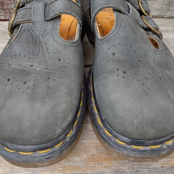 Vtg Dr. Martens 8065 Mary Jane Black Leather Shoes Made In England UK 7 US 9 - Picture 7 of 15